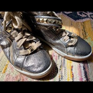 Michael Kors Glam Studded Leather High-Top Sneaker